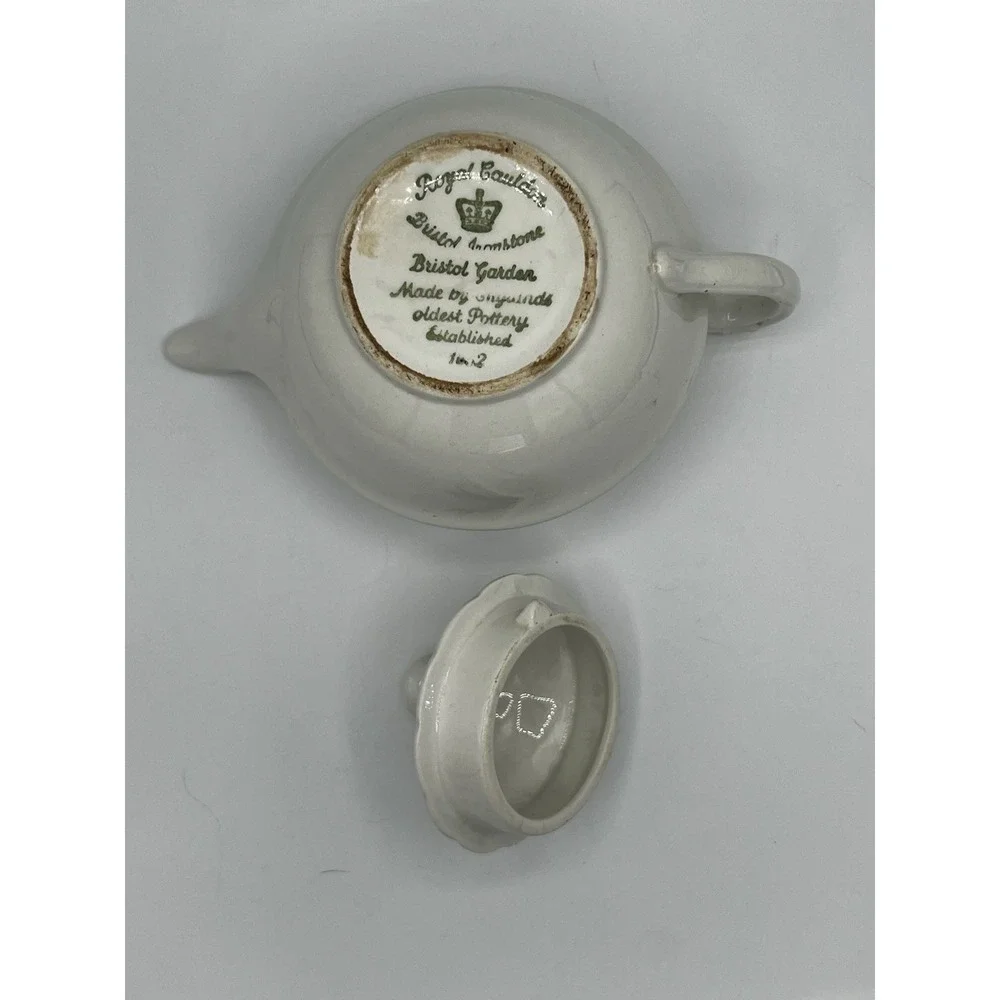 Royal Cauldon England Tea Pot Bristol‎ Garden VTG Floral Weave Pattern